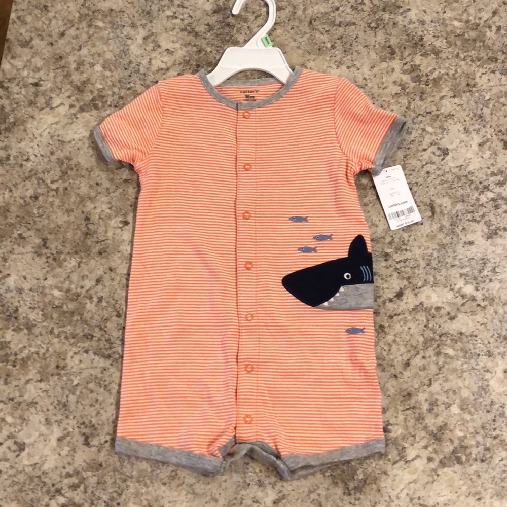 NWT Carter’s one piece shorts outfit 18 months -sharks